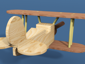 airplane childrens toy wooden 3D 모델