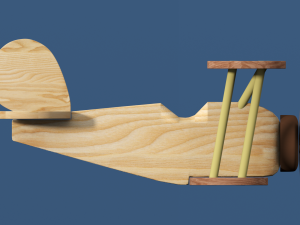 airplane childrens toy wooden 3D 모델
