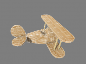 airplane childrens toy wooden 3D 모델