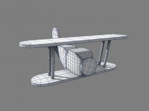 airplane childrens toy wooden 3D 모델
