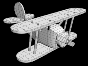 airplane childrens toy wooden 3D 모델