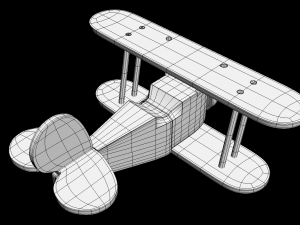 airplane childrens toy wooden 3D 모델