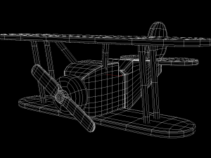 airplane childrens toy wooden 3D 모델