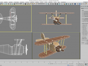 airplane childrens toy wooden 3D 모델