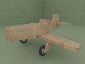 airplane childrens toy wooden 3D 모델