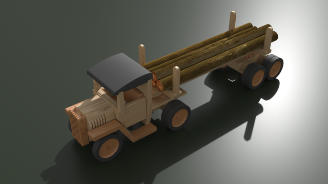 timber truck toy model 3D Model .c4d .max .obj .3ds .fbx .stl .blend 