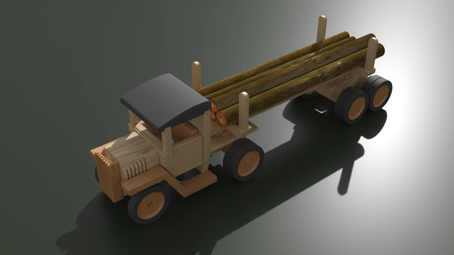 timber truck toy model 3D Model .c4d .max .obj .3ds .fbx .stl .blend 