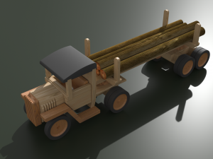 timber truck toy model 3D Model