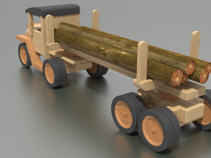 timber truck toy model 3D Model