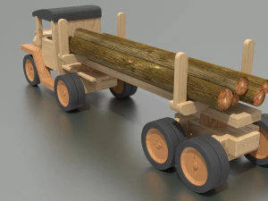 timber truck toy model 3D Model