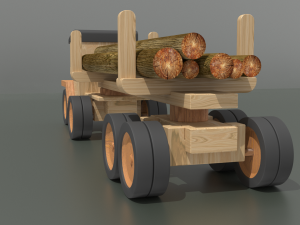 timber truck toy model 3D Model