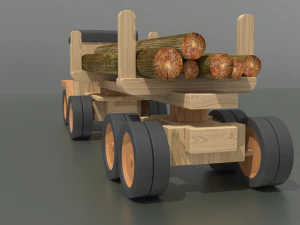 timber truck toy model 3D Model