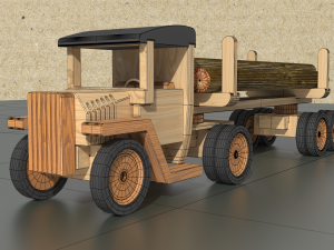 timber truck toy model 3D Model