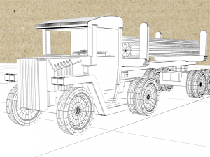 timber truck toy model 3D Model