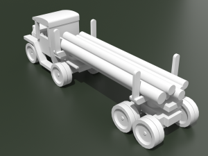 timber truck toy model 3D Model