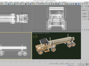 timber truck toy model 3D Model