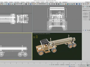 timber truck toy model 3D Model