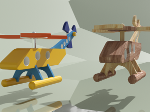 helicopter wooden toy Modelo 3D
