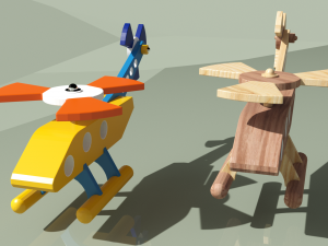 helicopter wooden toy Modelo 3D