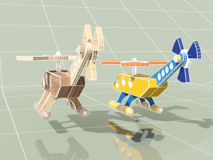 helicopter wooden toy Modelo 3D