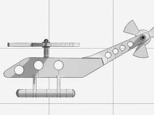 helicopter wooden toy Modelo 3D