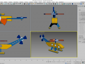 helicopter wooden toy Modelo 3D
