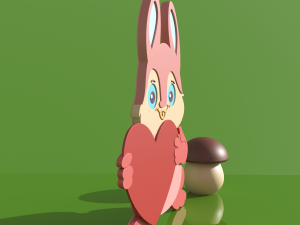 bunny and fungus wooden 3D Model