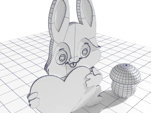 bunny and fungus wooden 3D Model