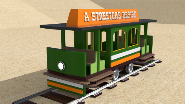 toy model vintage tram a streetcar named desire 3D Model .c4d .max .obj .3ds .fbx .stl .blend 