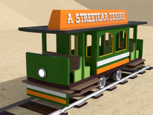 model mainan trem antik sebuah trem bernama keinginan Model 3D