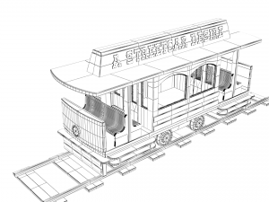 toy model vintage tram a streetcar named desire 3D Model