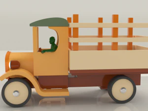 vintage truck f0rd tt land 1927 3D Model