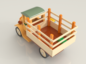 vintage truck f0rd tt land 1927 Modelo 3D