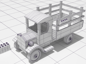 vintage truck f0rd tt land 1927 Modelo 3D