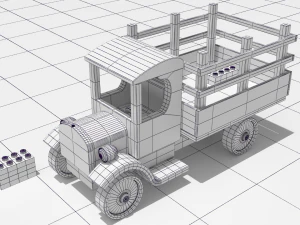 vintage truck f0rd tt land 1927 3D Model
