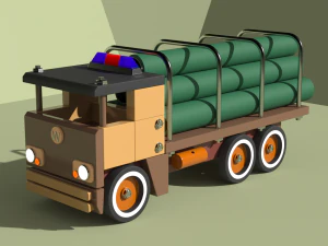 pipe transport truck 3D Model
