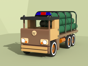 pipe transport truck Model 3D
