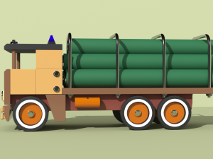 pipe transport truck Model 3D
