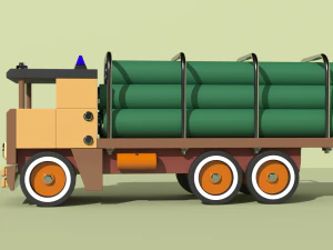 pipe transport truck 3D Model