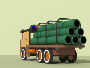 pipe transport truck Model 3D