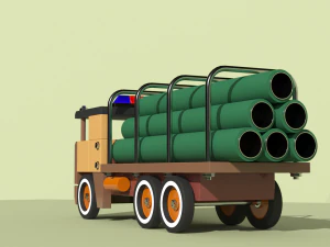 pipe transport truck 3D Model