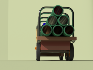 pipe transport truck Model 3D