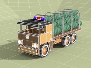 pipe transport truck 3D Model