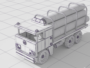pipe transport truck Model 3D