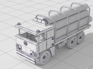 pipe transport truck 3D Model