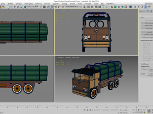 pipe transport truck Model 3D