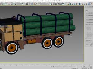 pipe transport truck Model 3D