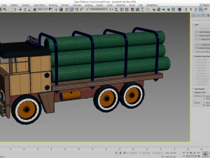 pipe transport truck 3D Model