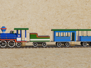 locomotive with wagons union pacific railroad 3D-Modell