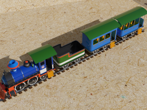locomotive with wagons union pacific railroad 3D-Modell